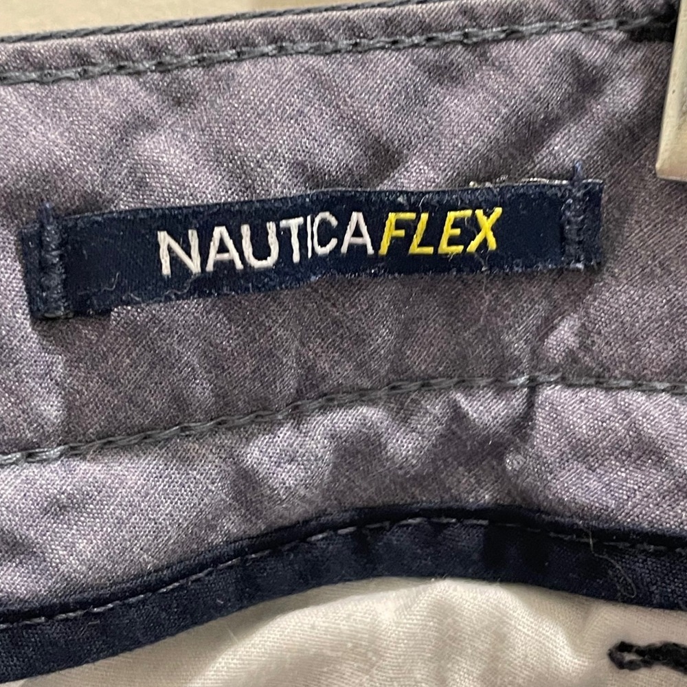Nautica Mens Classic Fit Flex Chino Pants Navy Blue Cotton Stretch 42W 32L - Picture 5 of 7